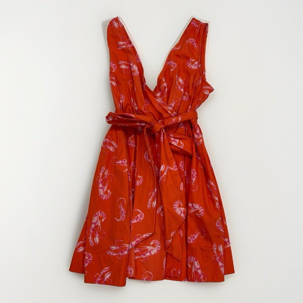 Maeve Wrap Dress Size Medium Petite Mainely Lobster Mini Coastal Summer Boho